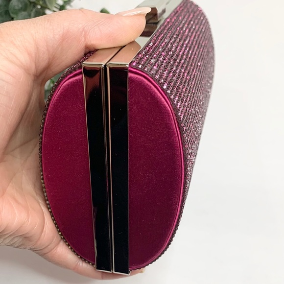 INC Ranndi Sparkle Clutch Fuchsia Crossbody Bag - Picture 5 of 12